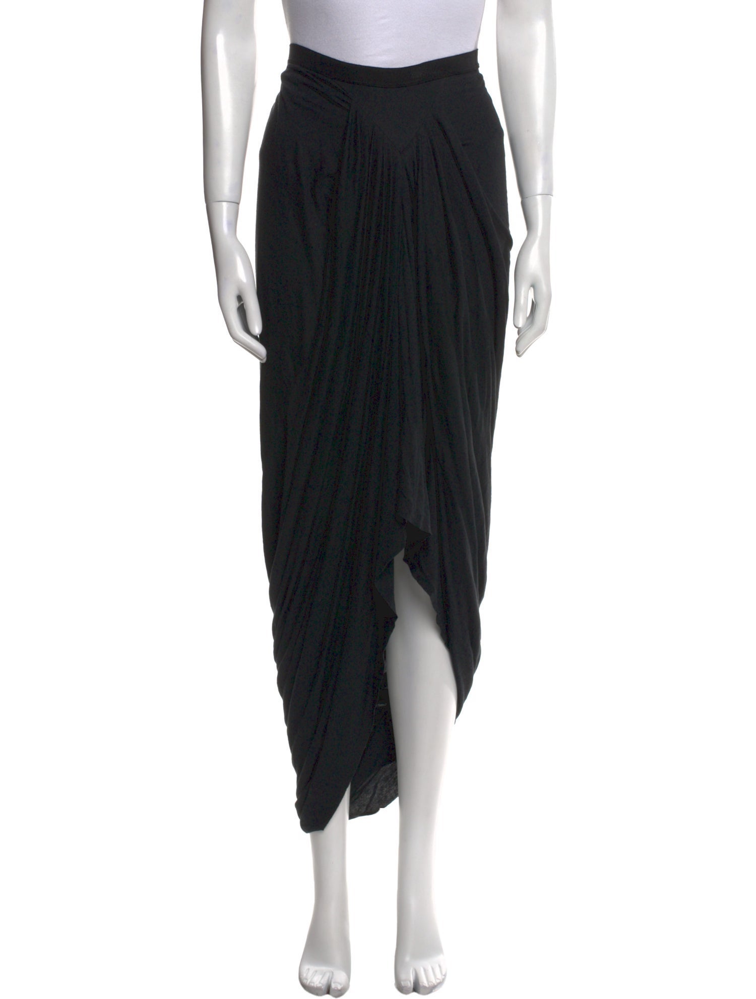 Rick Owens Lilies Pleated Accents Long Skirt