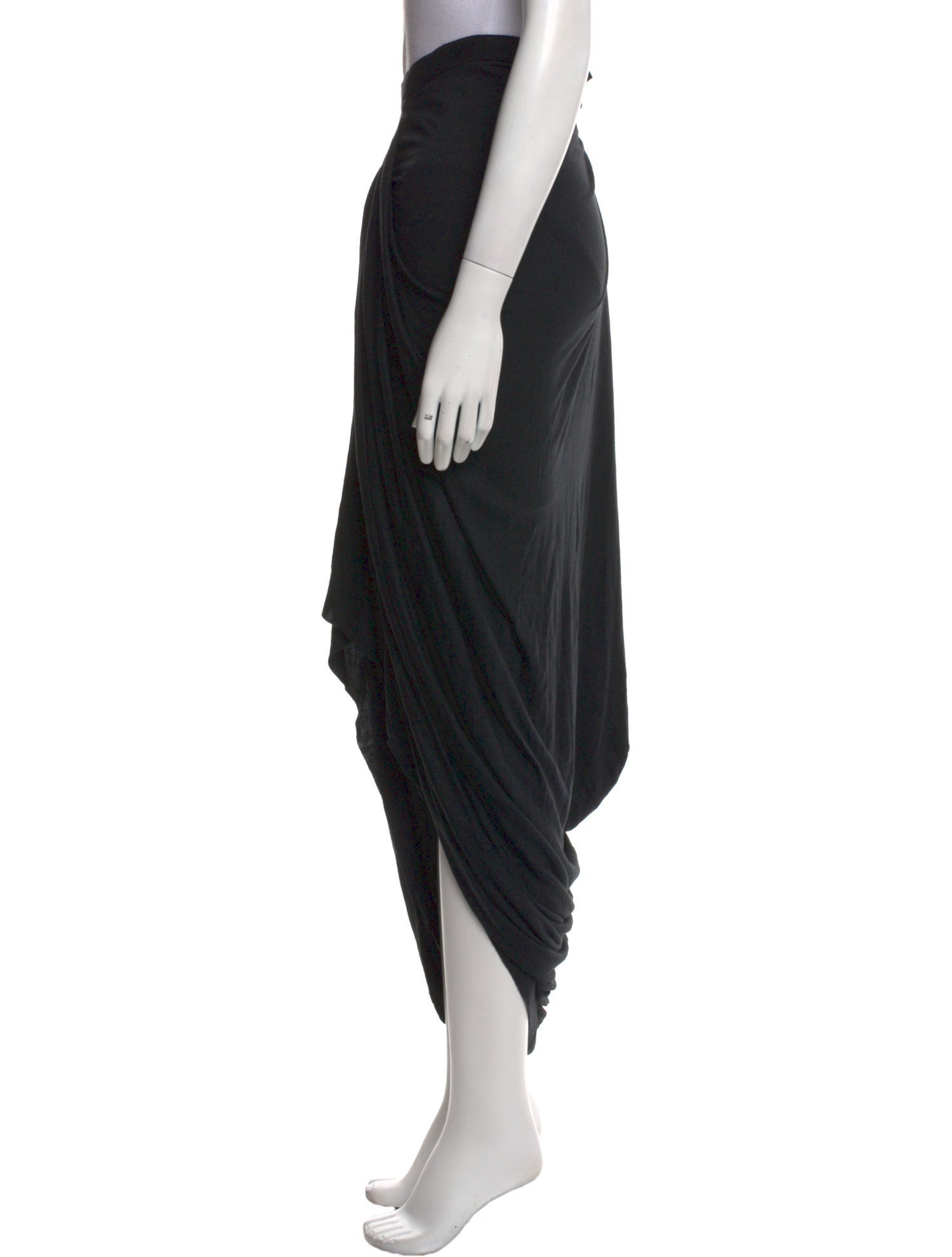 Rick Owens Lilies Pleated Accents Long Skirt
