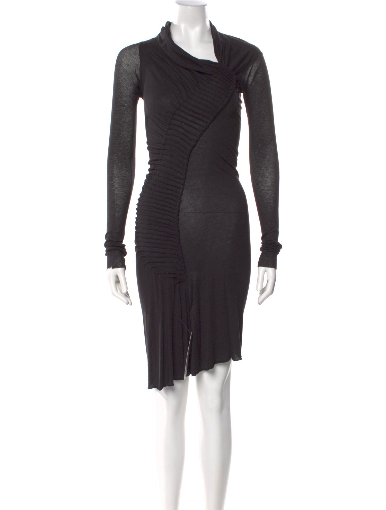 Rick Owens Lilies Cowl Neck Knee-Length Dress