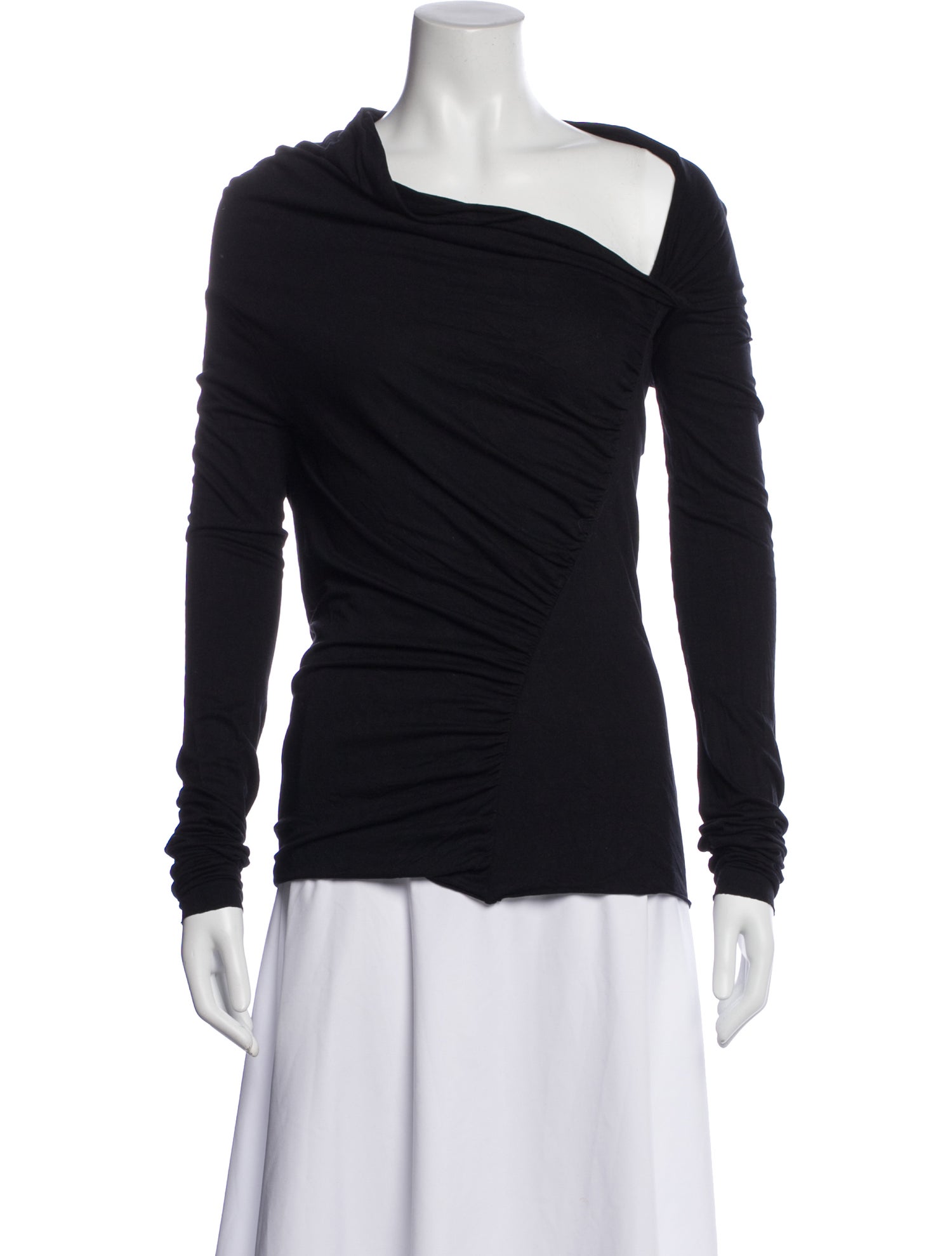 Rick Owens Lilies Asymmetrical Long Sleeve Top