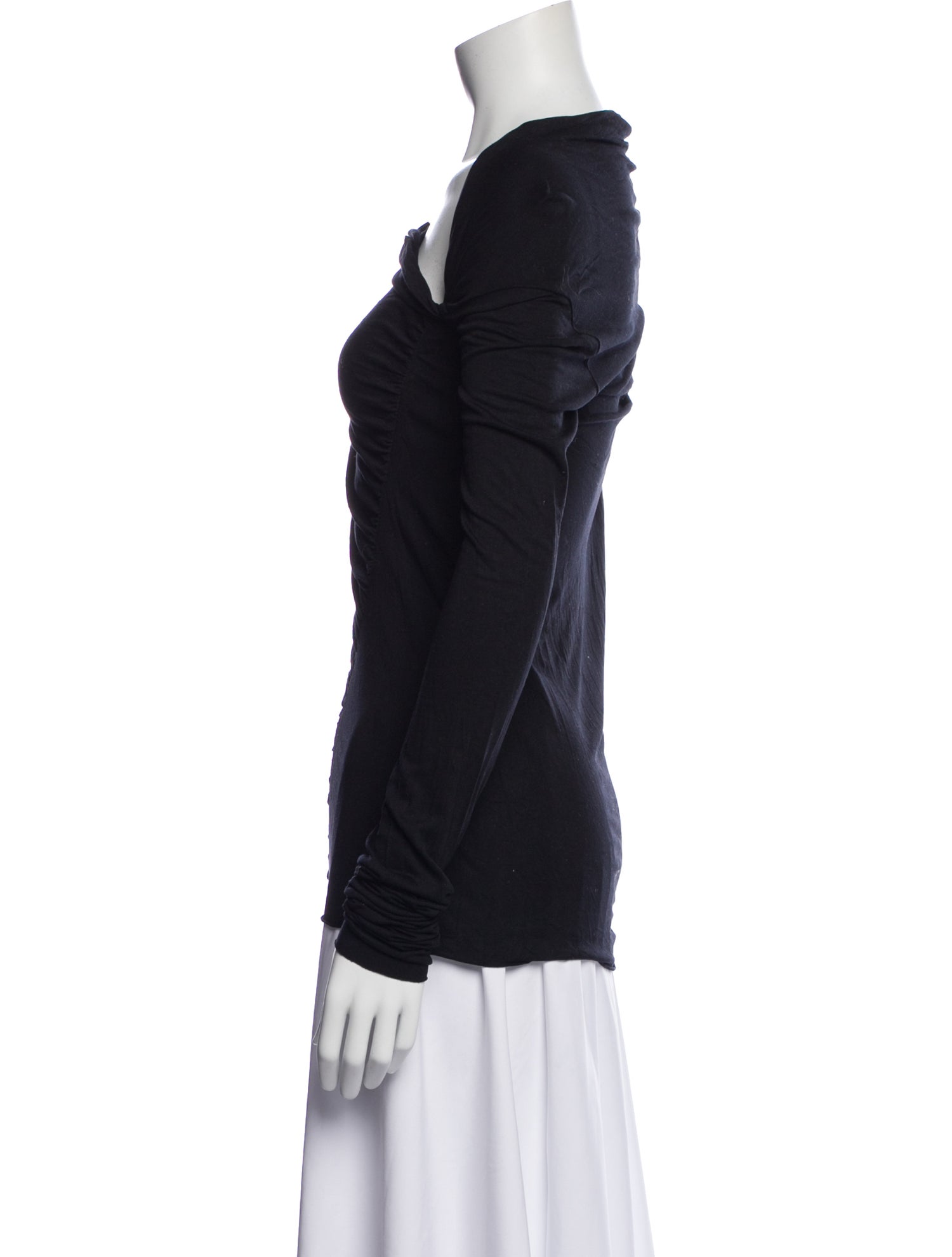 Rick Owens Lilies Asymmetrical Long Sleeve Top
