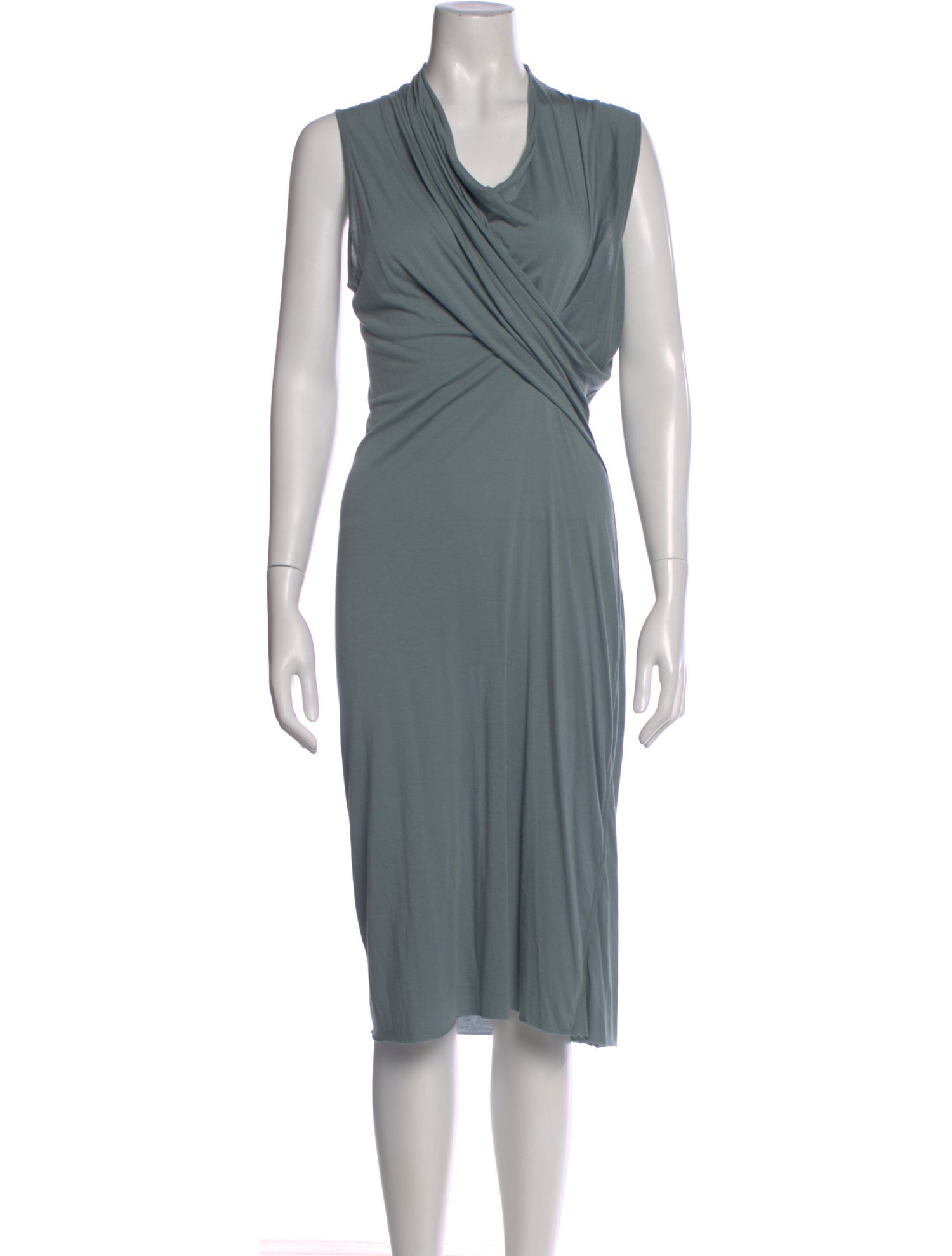 Rick Owens Lilies Cowl Neck Midi Length Dress