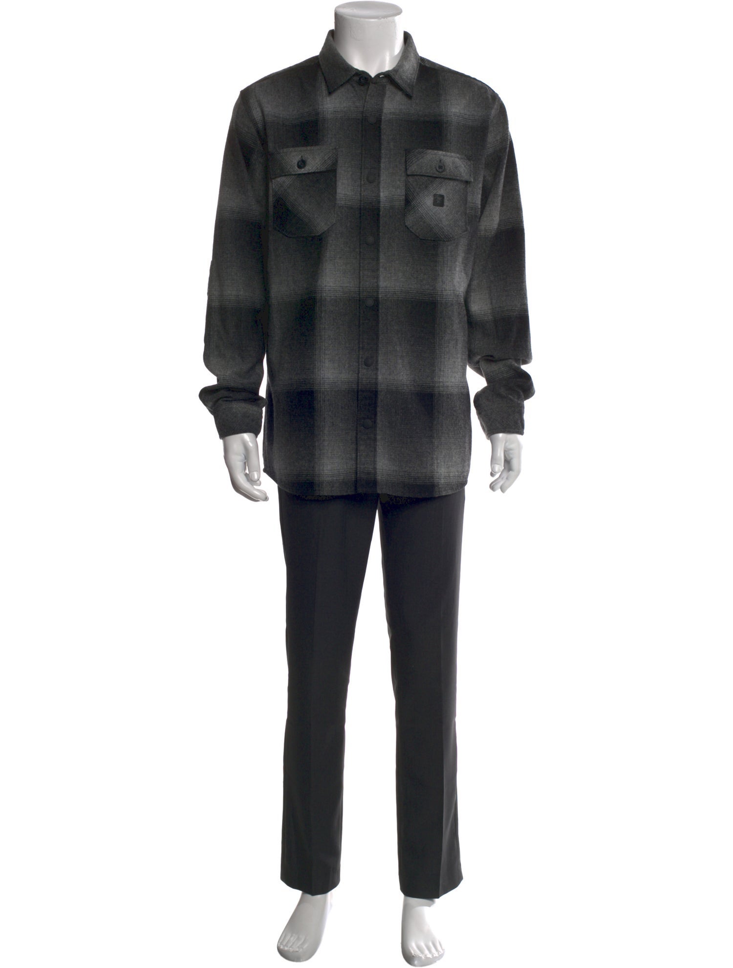 Roark Wool Plaid Print Shirt