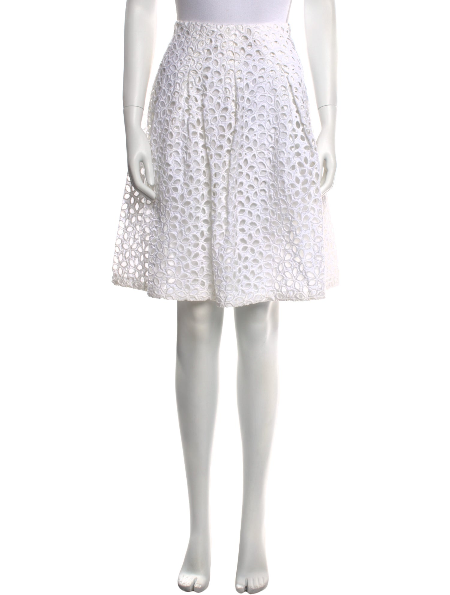 Pieces Uniques Lace Pattern Knee-Length Skirt