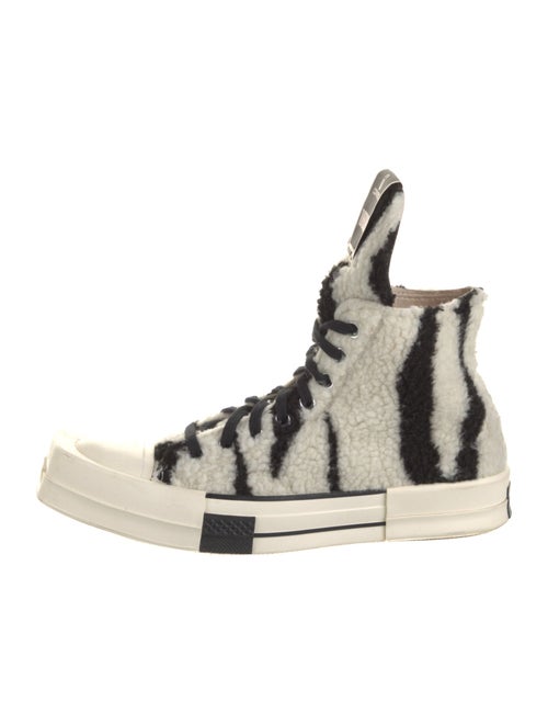 Rick Owens Drkshdw x Converse Shearling Animal Print Sneakers
