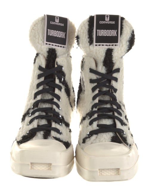 Rick Owens Drkshdw x Converse Shearling Animal Print Sneakers