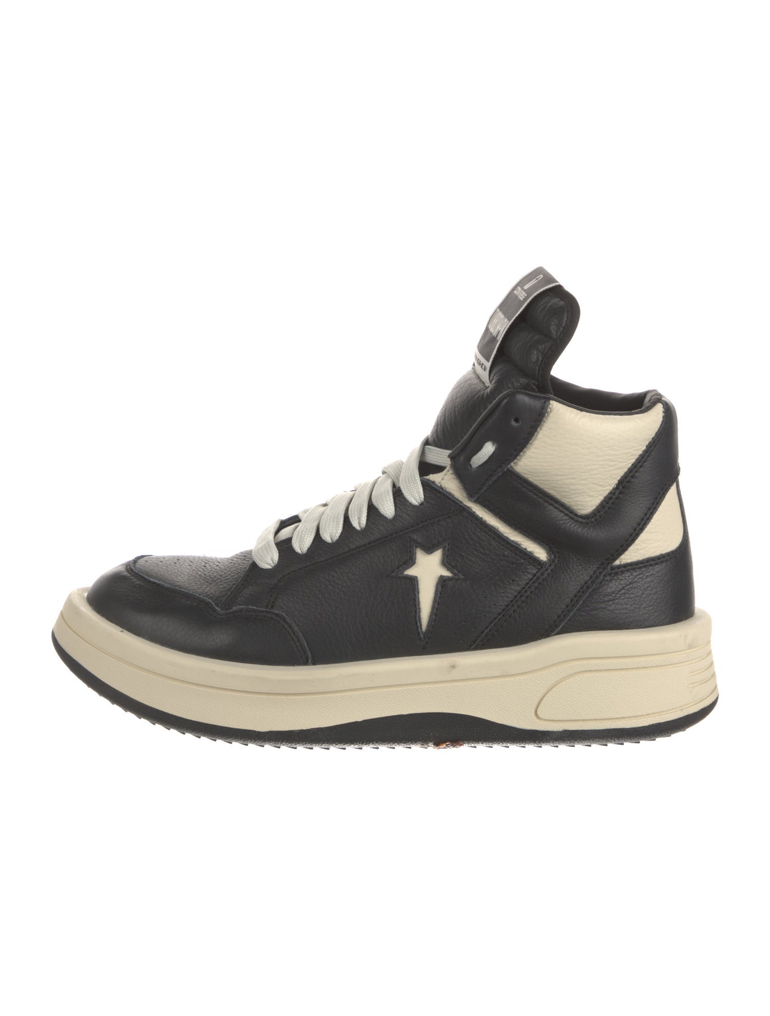 Rick Owens Drkshdw x Converse Leather Colorblock Pattern Lace-Up Boots