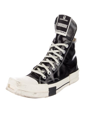 Rick Owens Drkshdw x Converse Patent Leather Colorblock Pattern Sneakers