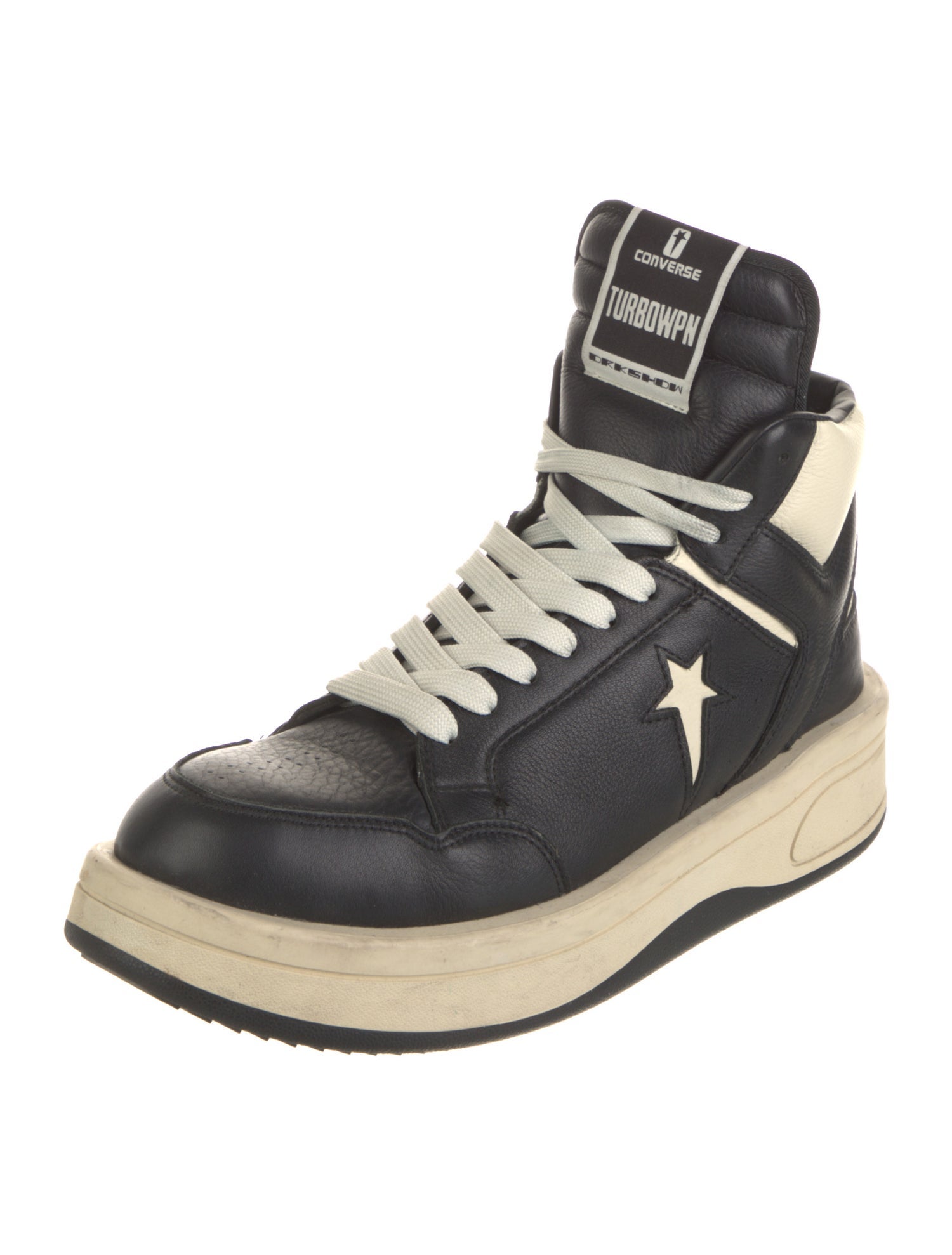 Rick Owens Drkshdw x Converse Leather Colorblock Pattern Sneakers