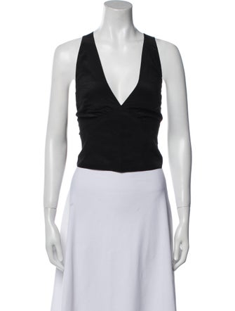 Realisation Par x Elvis Presley Silk V-Neck Crop Top