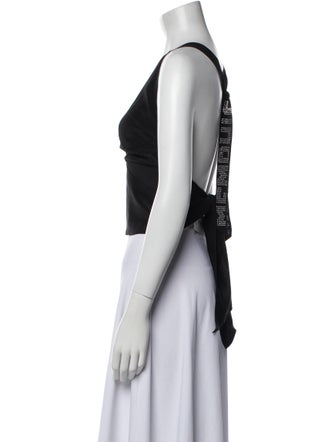 Realisation Par x Elvis Presley Silk V-Neck Crop Top