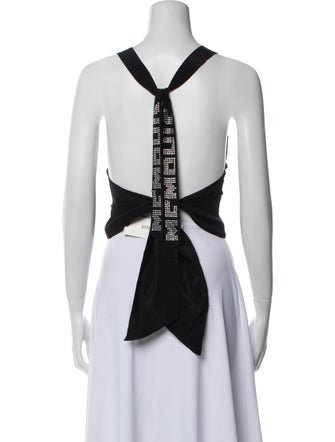 Realisation Par x Elvis Presley Silk V-Neck Crop Top