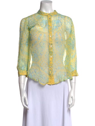 Ritu Kumar Floral Print Mock Neck Blouse