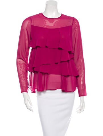 Rachel Zoe Ruffled Long Sleeve Top