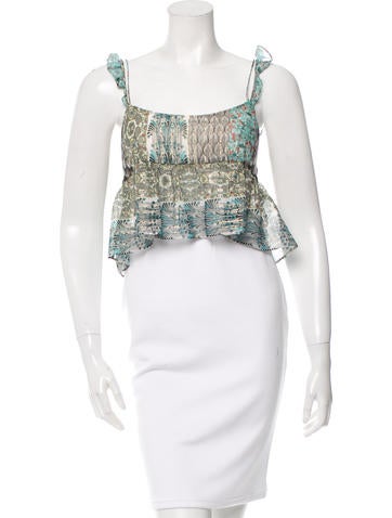 Rachel Zoe Ruffle-Accented Crop Top w/ Tags