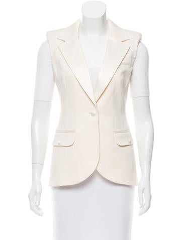 Rachel Zoe Satin-Trimmed Wool Vest