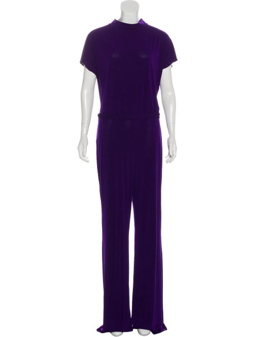 Rachel Zoe Short Sleeve High-Rise Jumpsuit Purple