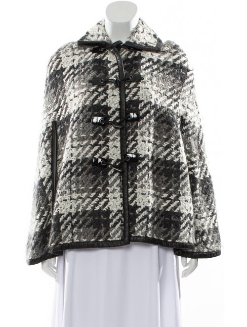 Rachel Zoe Plaid Print Cape Grey