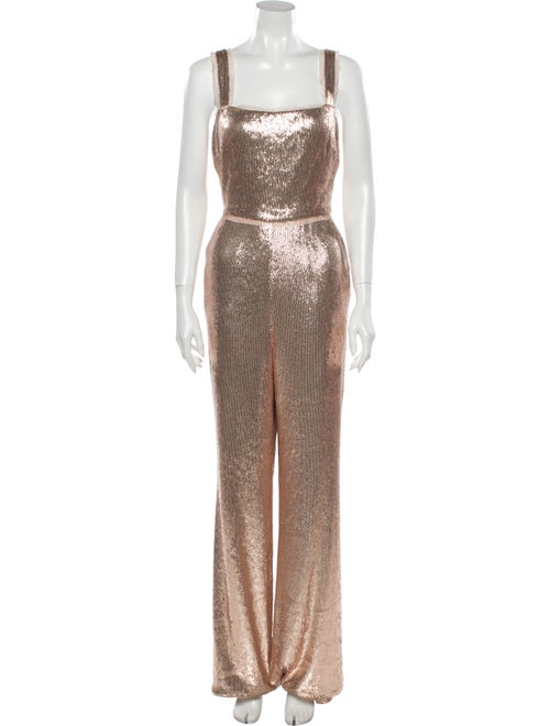 Rachel Zoe Square Neckline Jumpsuit Metallic
