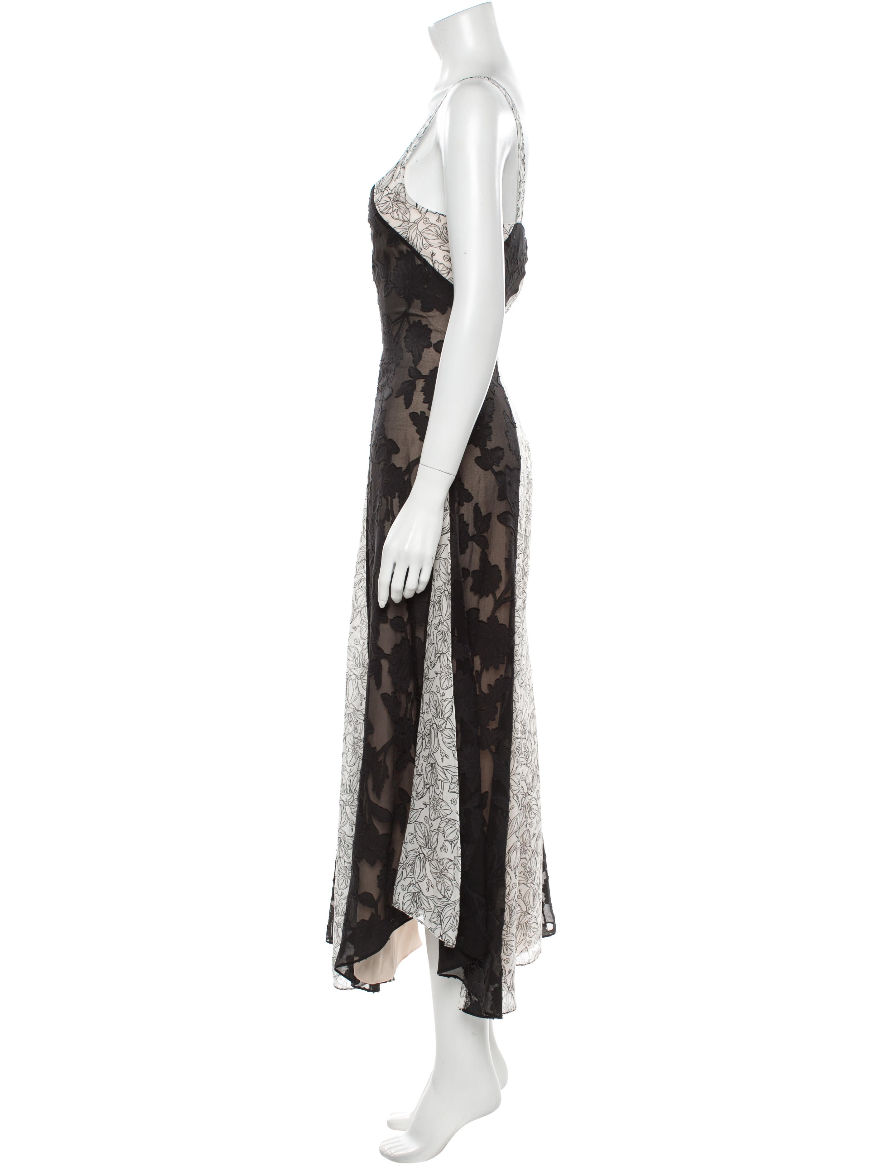 Rachel Zoe Floral Print Long Dress White Dresses, Clothing WRL46188