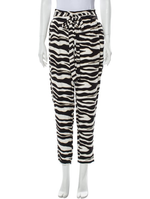 Rachel Zoe Animal Print Wide Leg Pants Blue