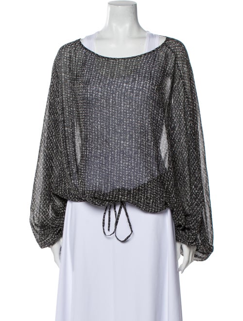 Rachel Zoe Silk Printed Blouse Grey