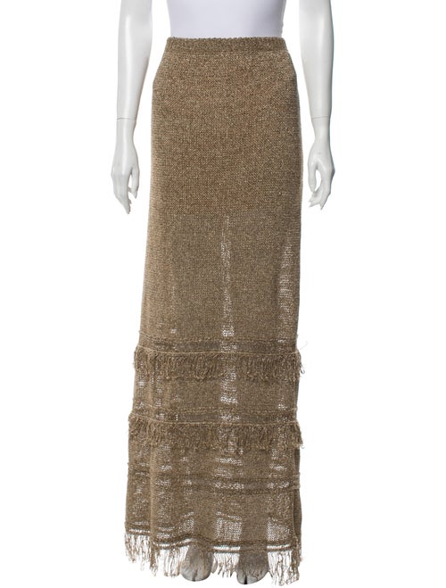 Rachel Zoe Linen Long Skirt Metallic