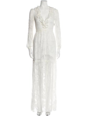 Rachel Zoe V-Neck Long Dress