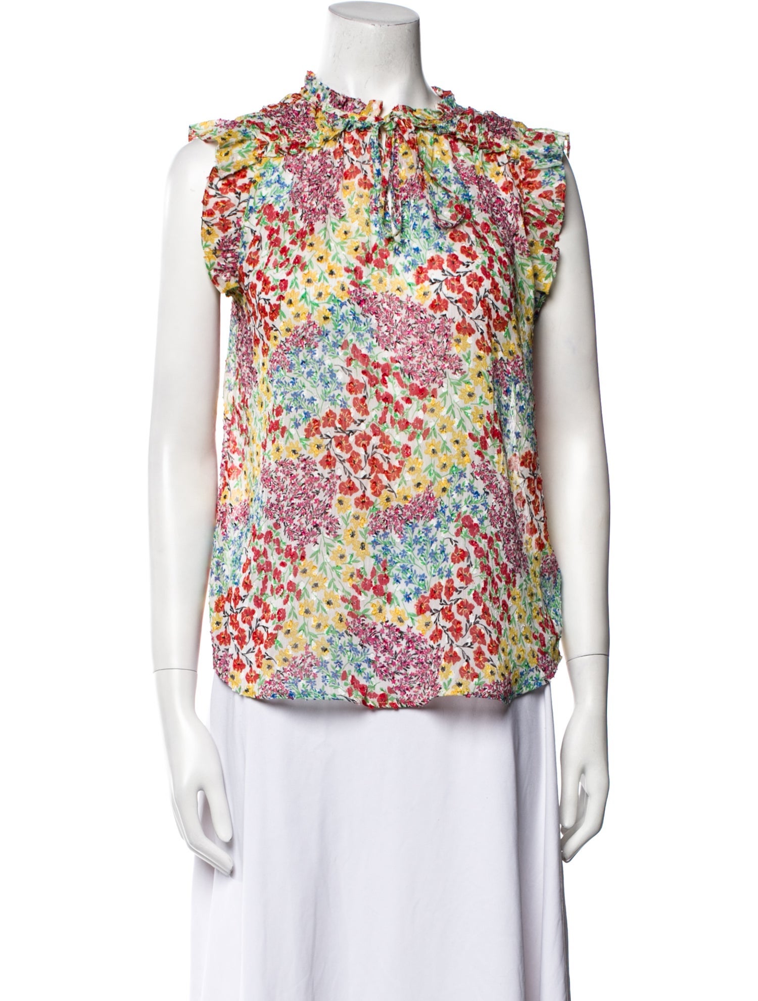 Rachel Zoe Floral Print Mock Neck Blouse
