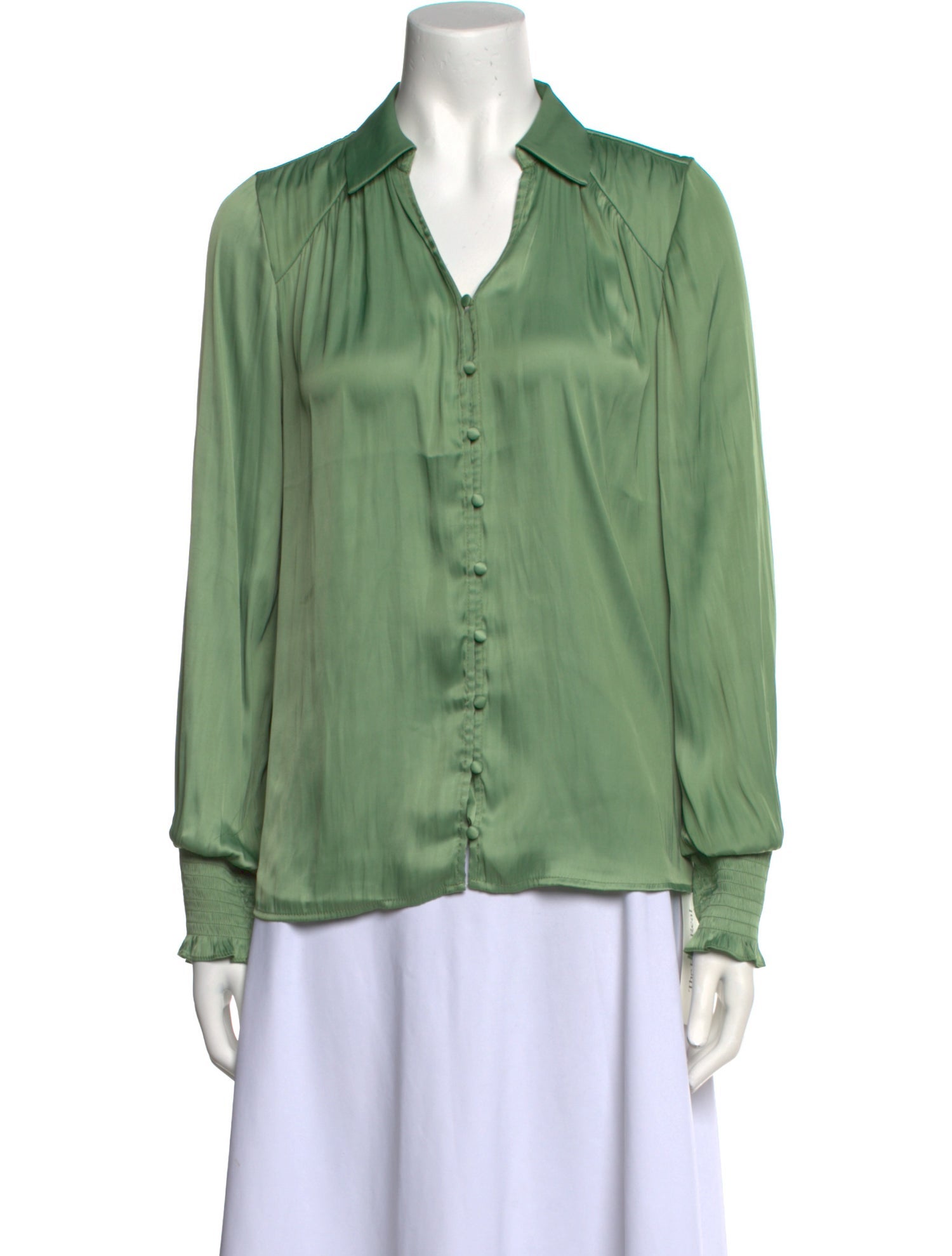 Rachel Zoe V-Neck Long Sleeve Button-Up Top