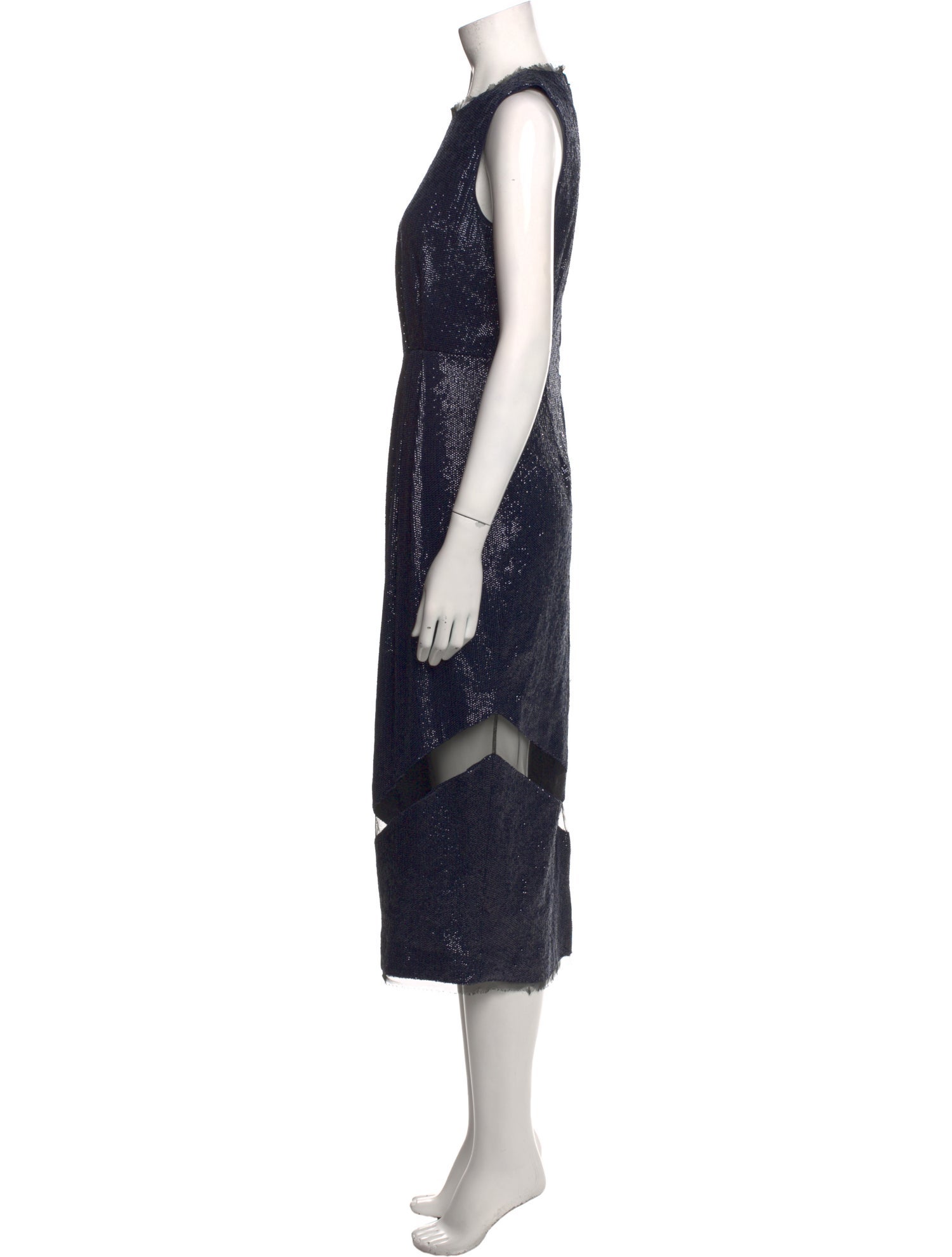 Rachel Zoe Crew Neck Midi Length Dress