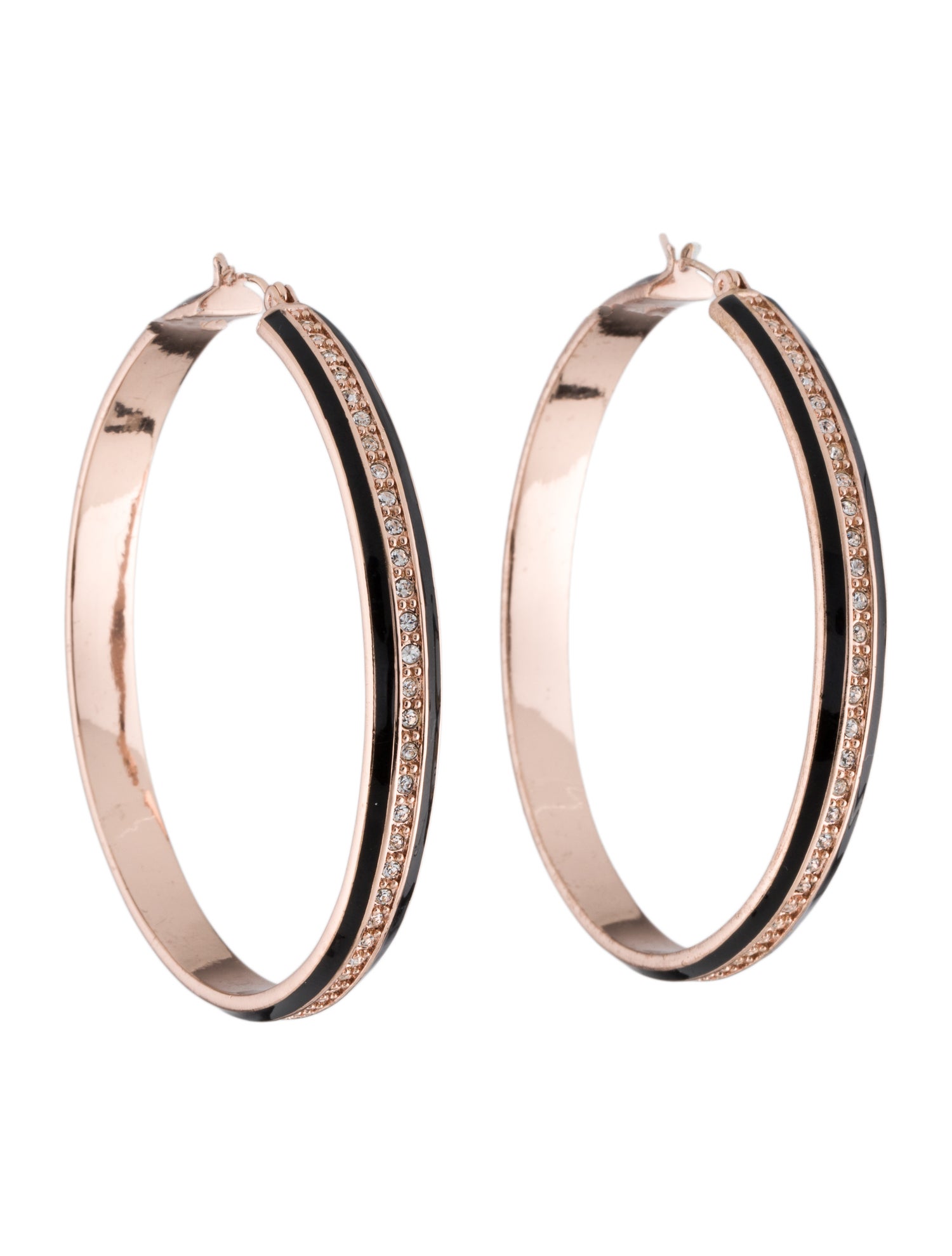 Rachel Zoe Crystal & Enamel Hoop Earrings