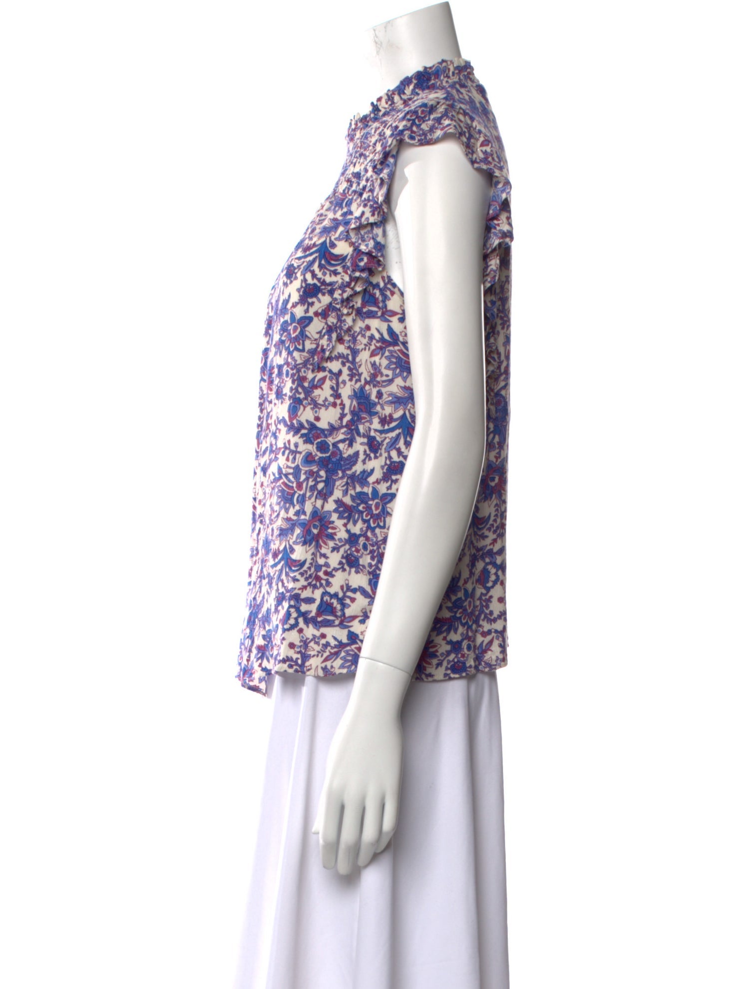 Rachel Zoe Floral Print Mock Neck Blouse