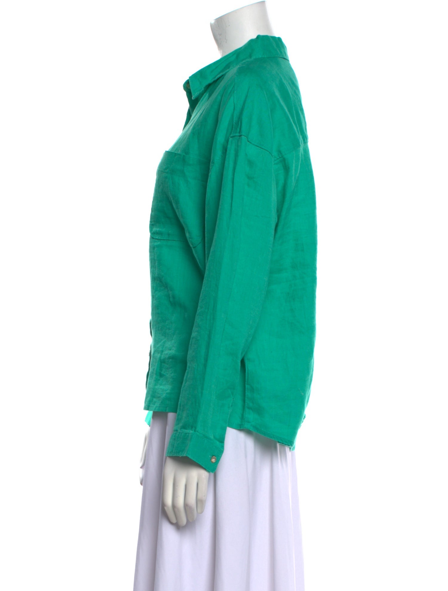 Rachel Zoe Linen Long Sleeve Button-Up Top
