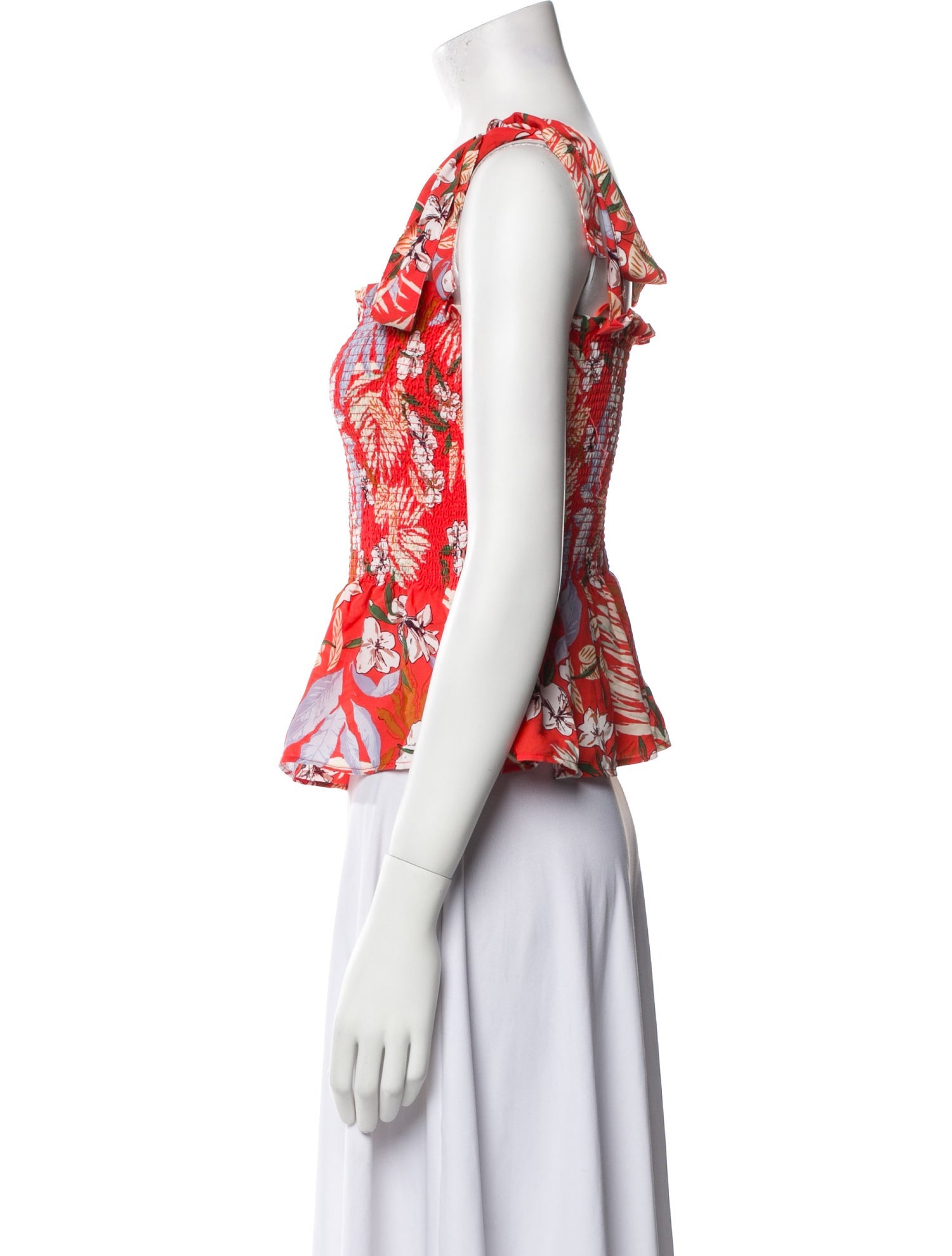 Rachel Zoe Floral Print Square Neckline Crop Top