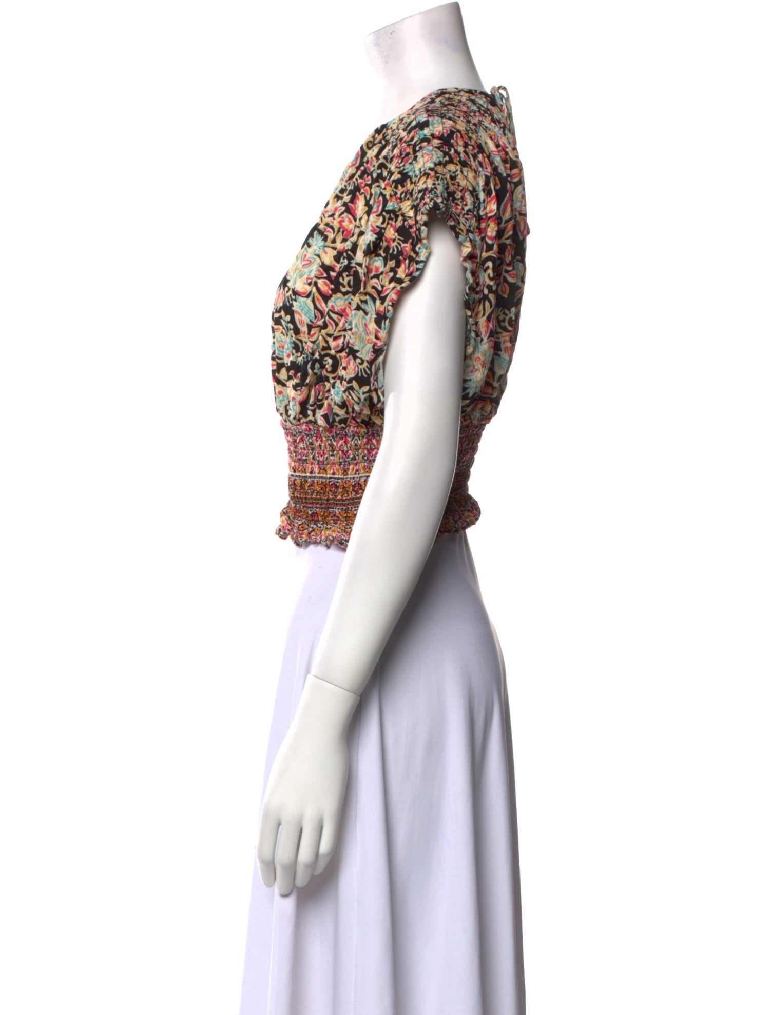 Rachel Zoe Floral Print V-Neck Crop Top