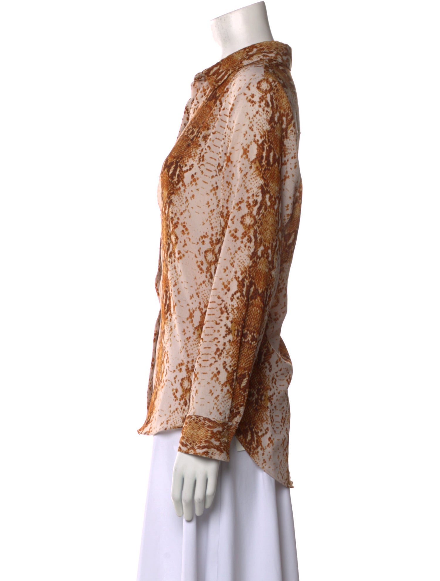 Rachel Zoe Animal Print Long Sleeve Button-Up Top