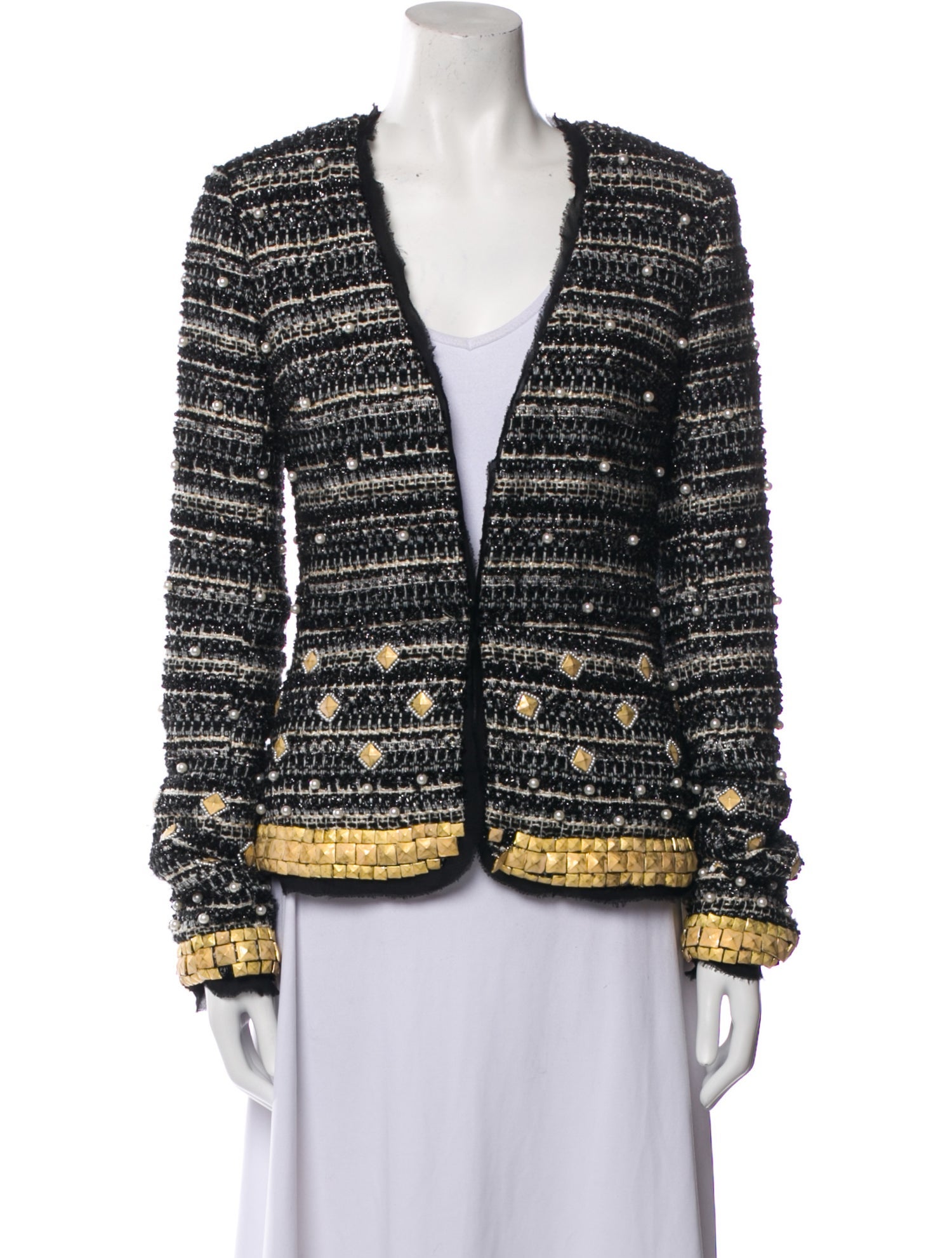 Rachel Zoe Tweed Tweed Pattern Evening Jacket