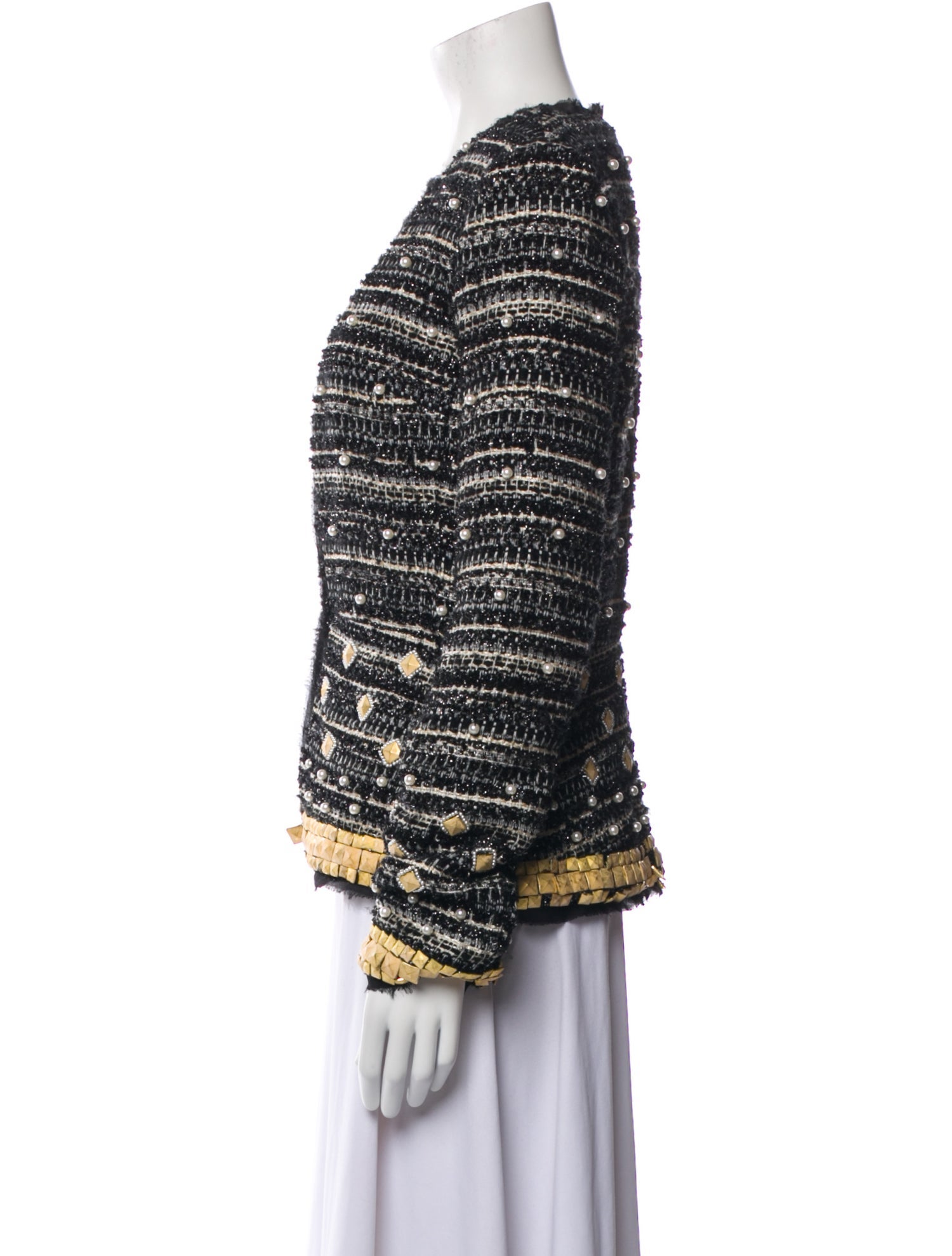Rachel Zoe Tweed Tweed Pattern Evening Jacket