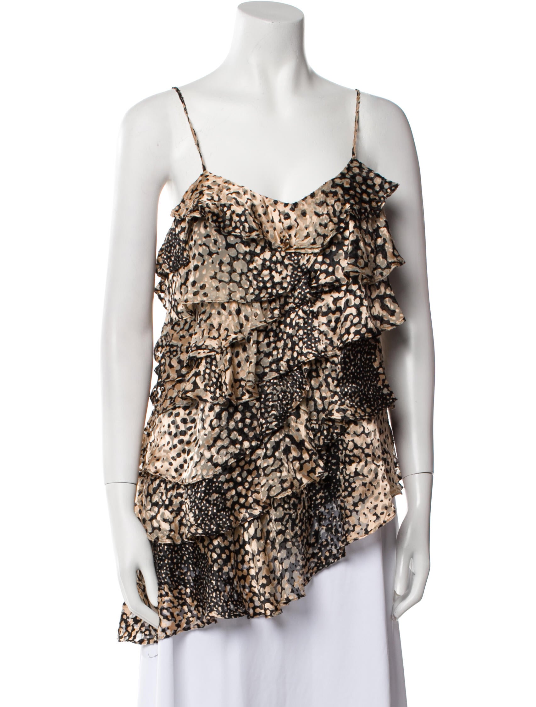 Rachel Zoe Animal Print Square Neckline Top
