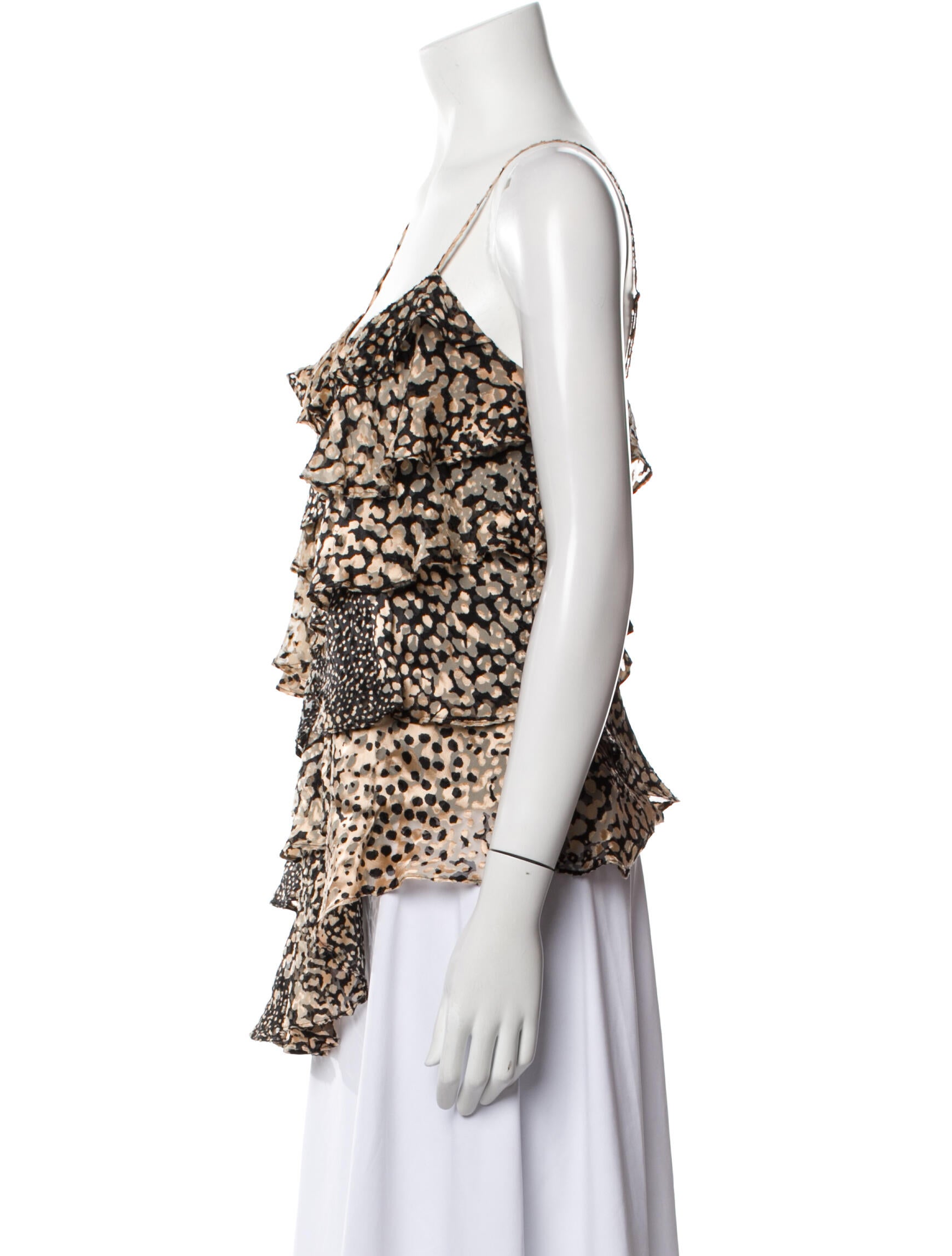 Rachel Zoe Animal Print Square Neckline Top