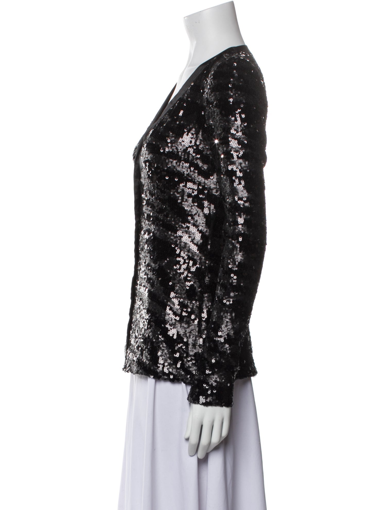 Rachel Zoe Lace Pattern V-Neck Button-Up Top