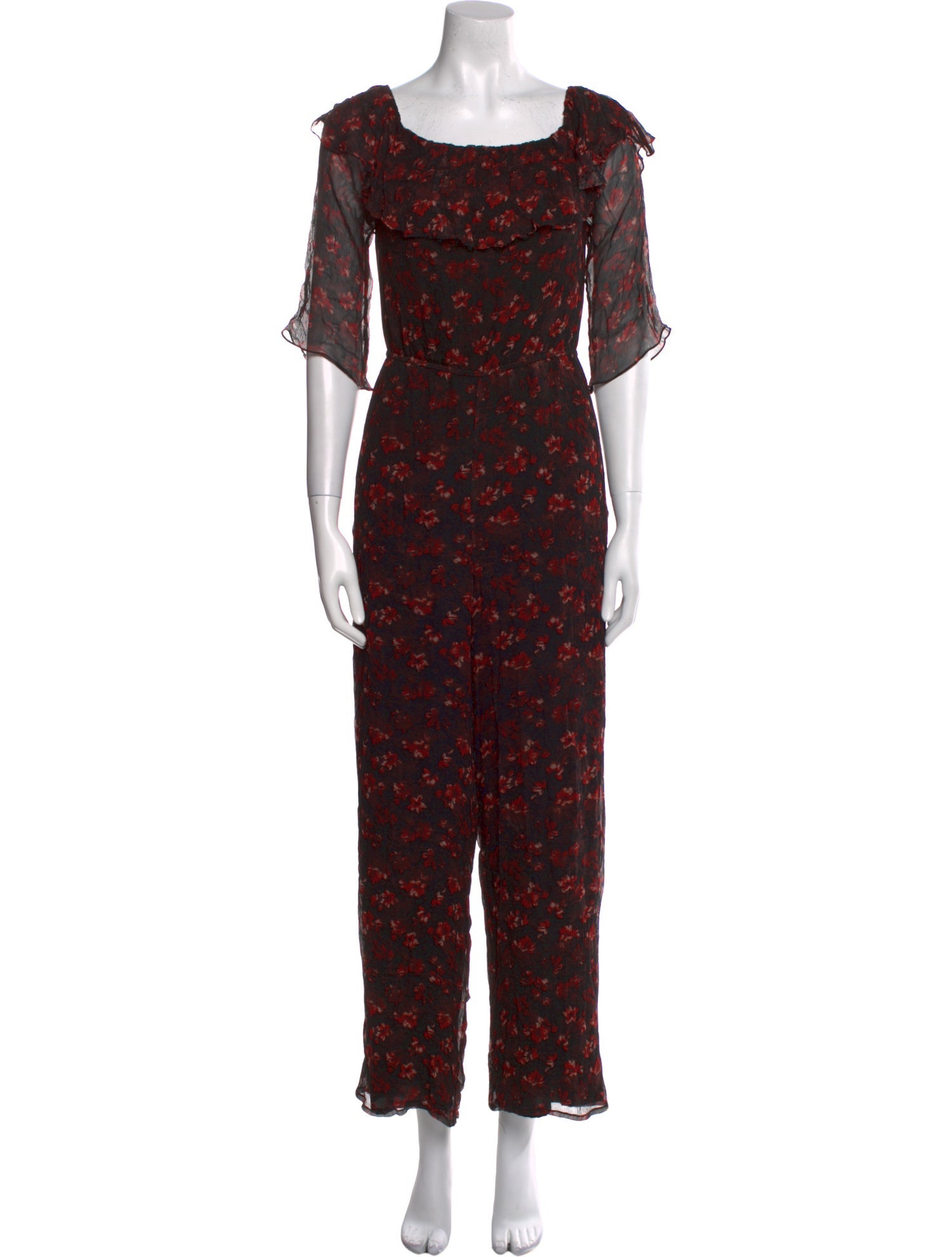 Rachel Zoe Silk Floral Print Jumpsuit