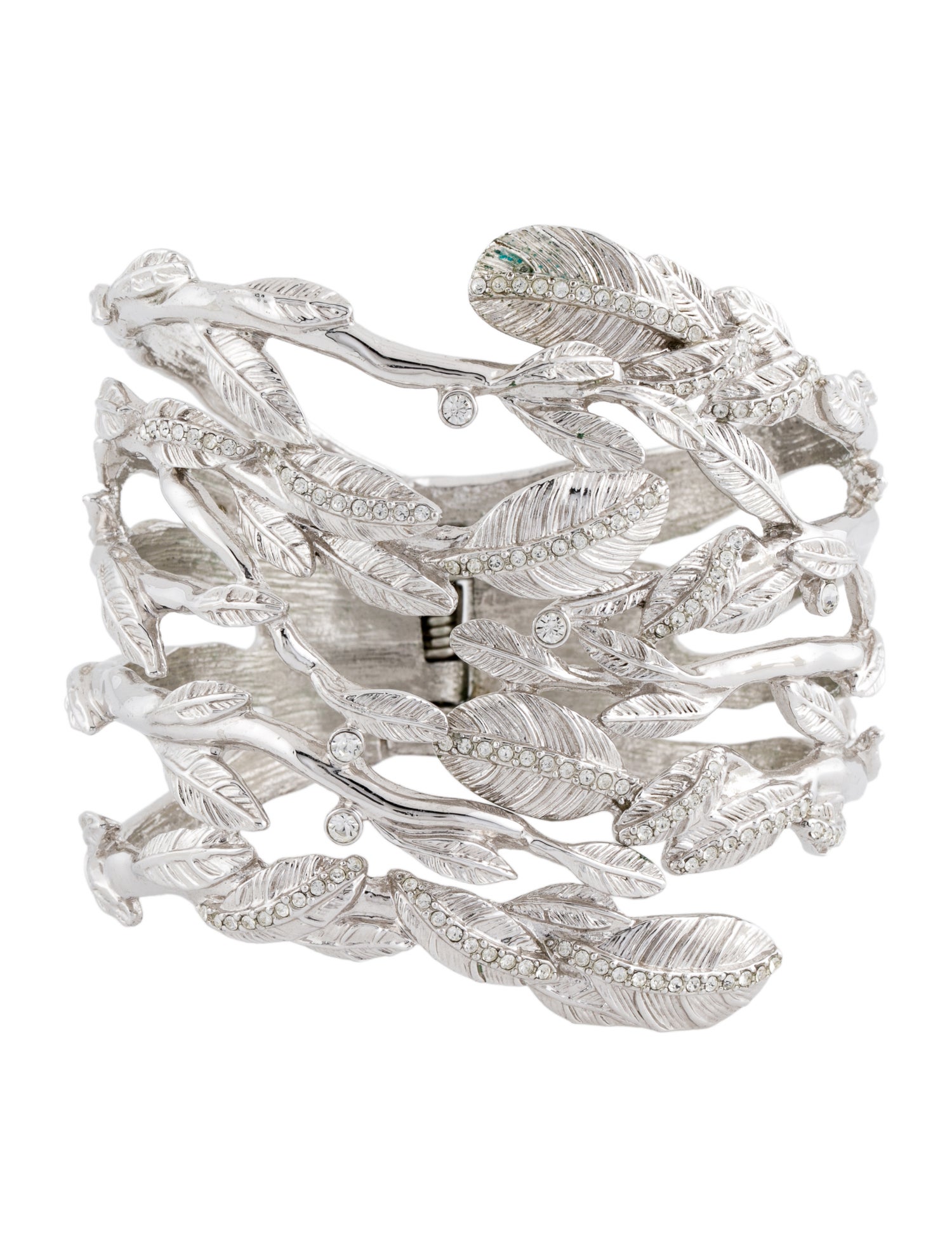 Rachel Zoe Crystal Leaf Cuff Bracelet