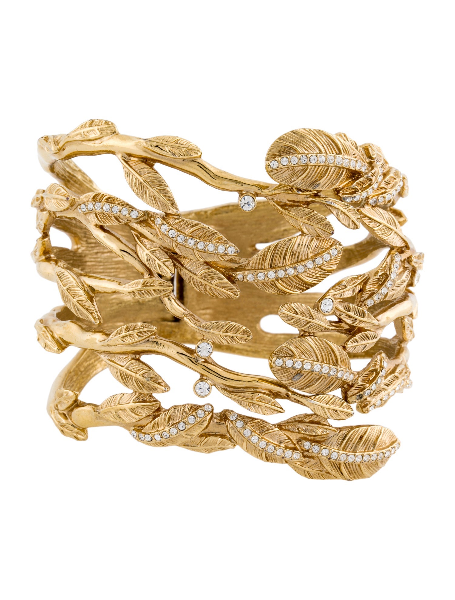 Rachel Zoe Crystal Leaf Cuff Bracelet