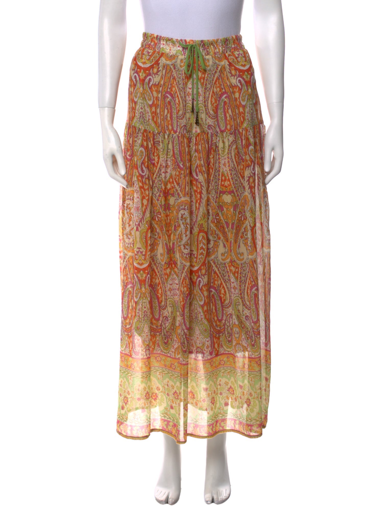 Rachel Zoe Paisley Print Midi Length Skirt