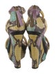 Rachel Zoe Snakeskin Printed T-Strap Sandals