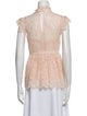 Rachel Zoe Lace Pattern Mock Neck Blouse