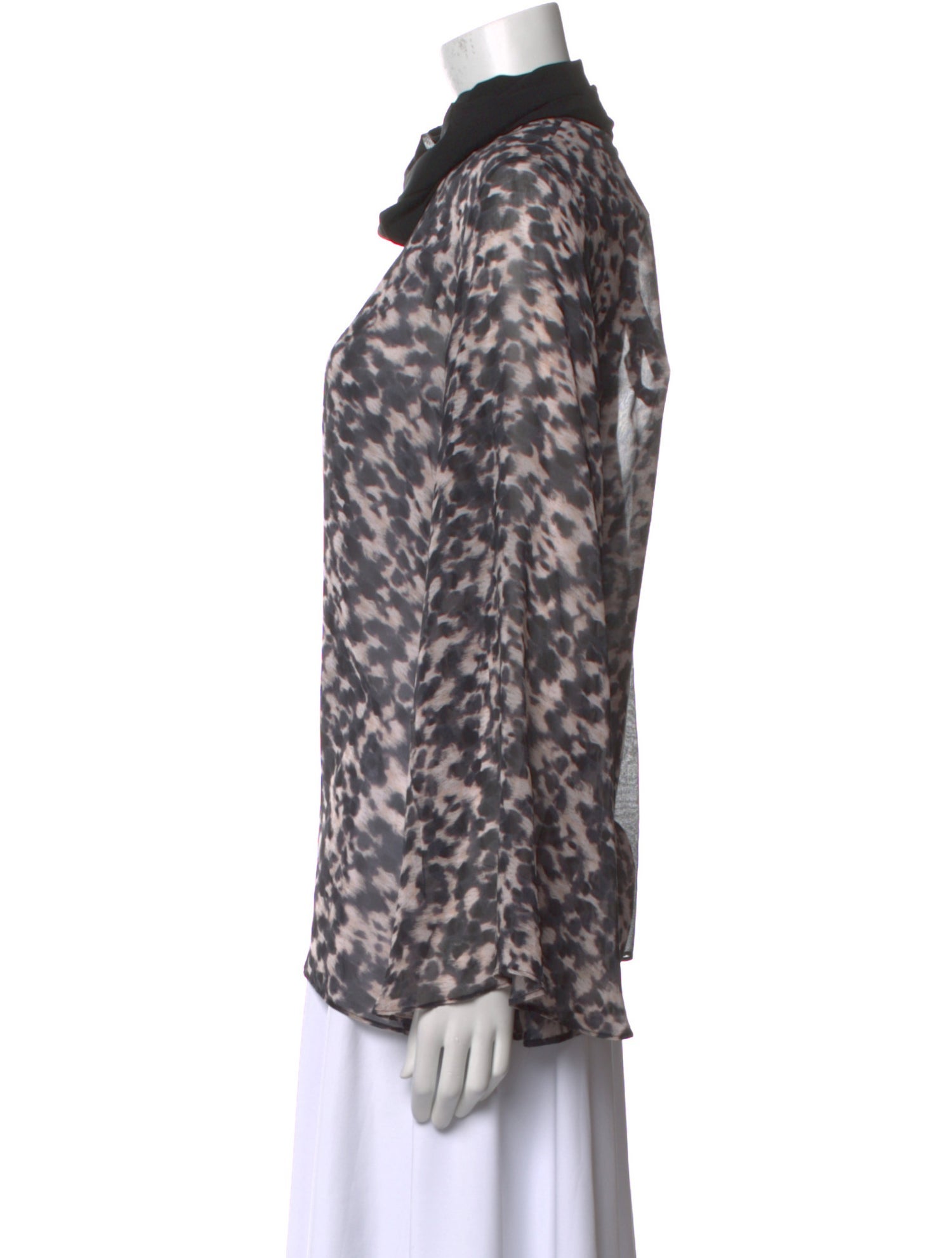 Rachel Zoe Animal Print Cowl Neck Sweatshirt