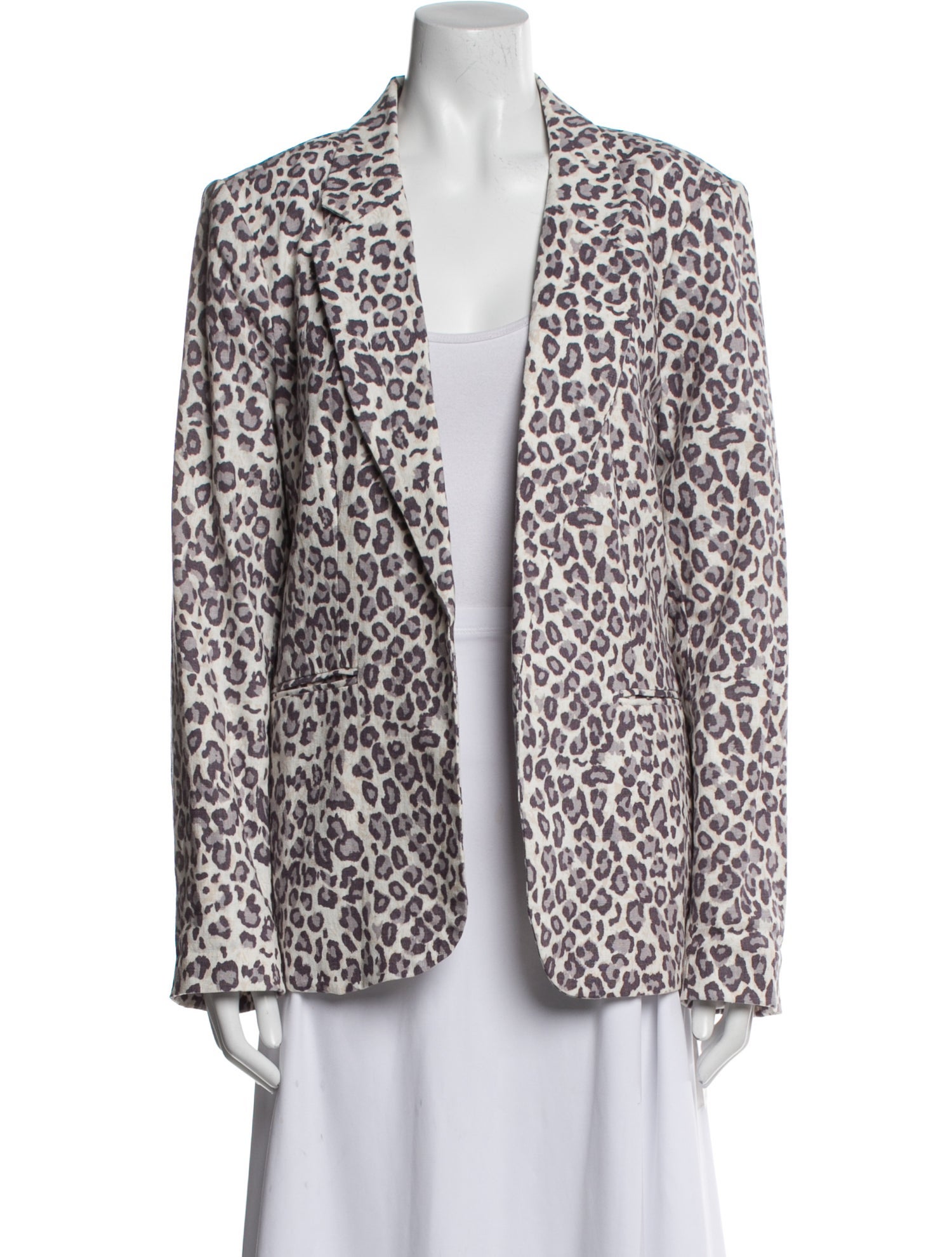 Rachel Zoe Linen Animal Print Blazer